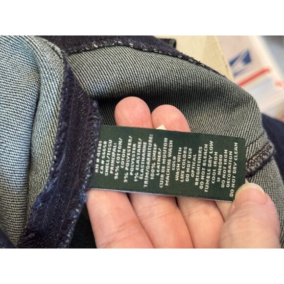 Lauren Ralph Lauren Women’s Denim Leather Trim 2 piece Jacket & Dress Set Sz 8 - Picture 8 of 10